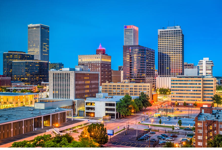 Skyline view of Downtown Tulsa, Ok.